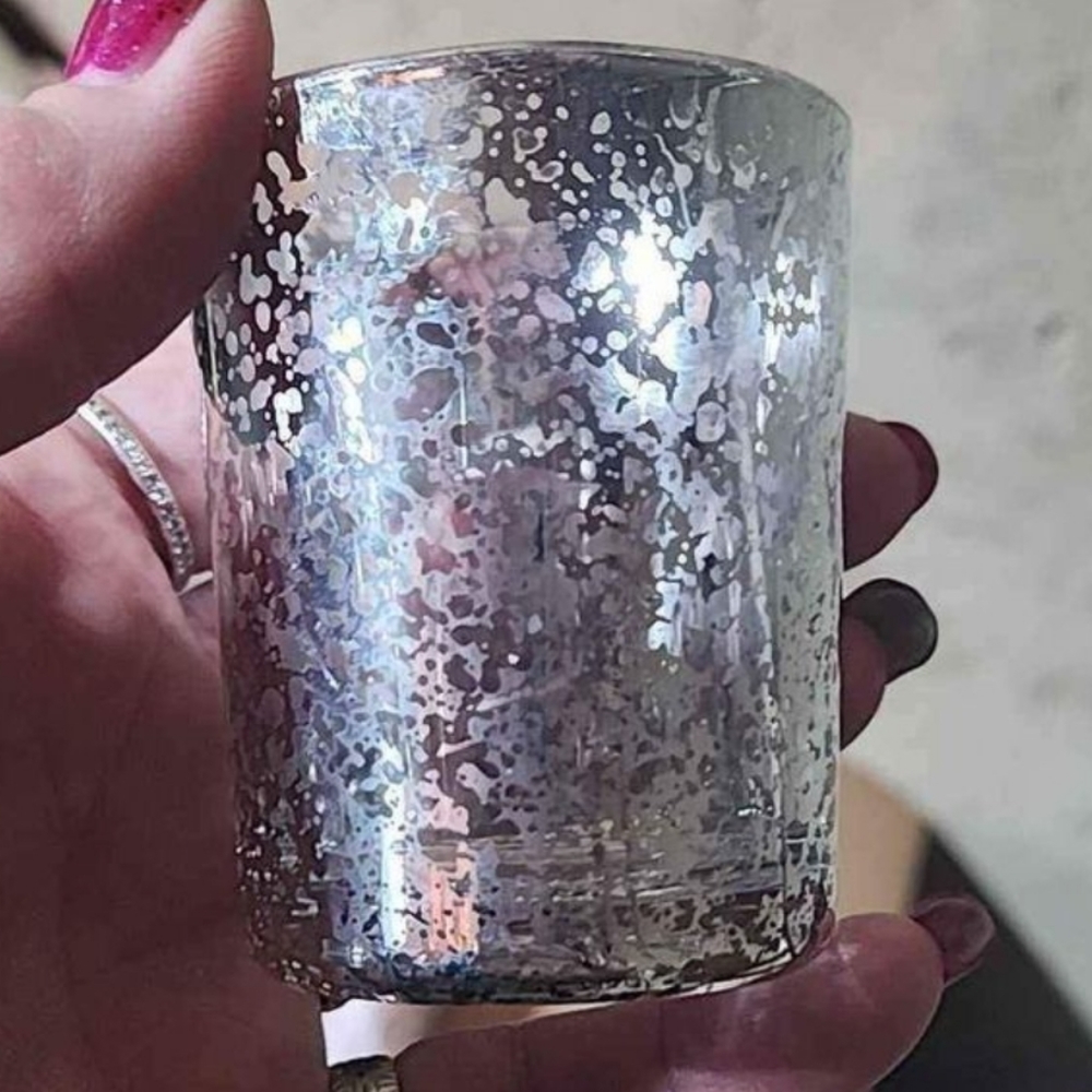 Silver crackle mercury votives